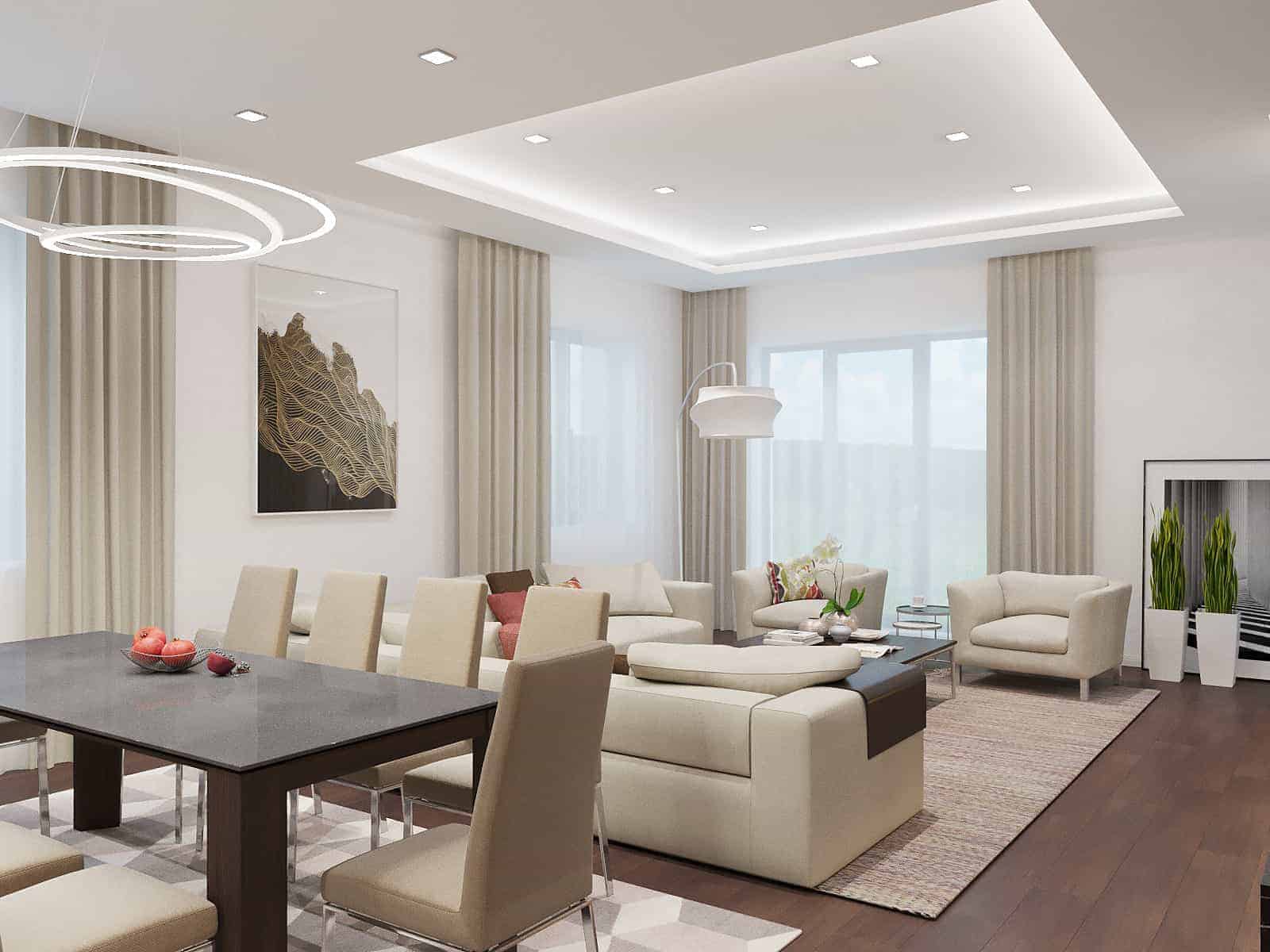 light colored modern living room